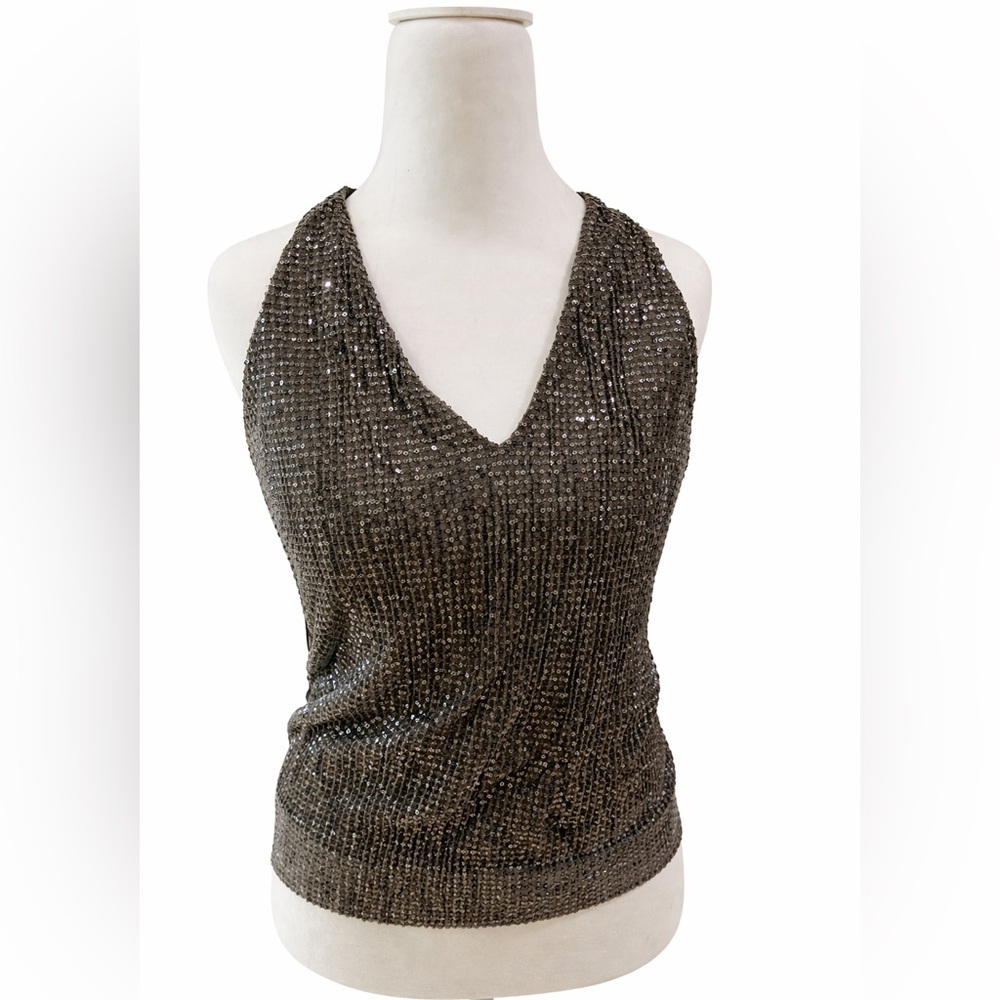 Express Sequin Halter Top